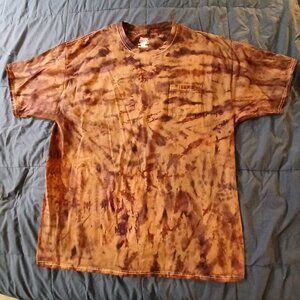 Yet Another Fantasy Animal? - Tie Dyed Brown on Tan - Hanes Beefy Pocket T-shirt